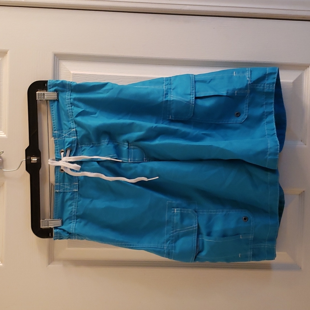 🤯3/$12 Merona Blue Swim Trunks Size Small